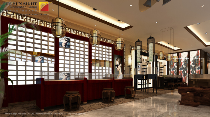 河南鄭州孔夫子專業(yè)驗配眼鏡店設計裝修效果