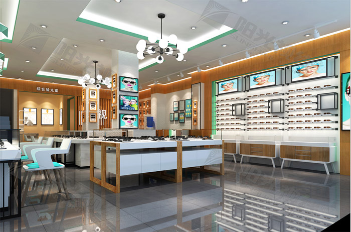 眼鏡店裝修公司，眼鏡店裝修設(shè)計(jì)，眼鏡展柜，眼鏡店裝修效果圖