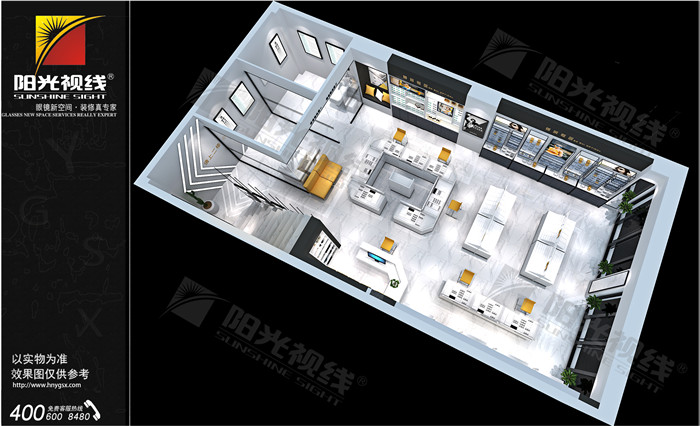 河南博視眼鏡店雙層復(fù)式結(jié)構(gòu)裝修設(shè)計(jì)圖